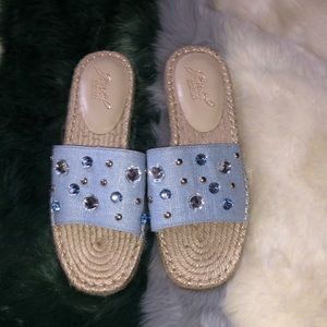 - Jewel Badgley Mischka slip on sandal